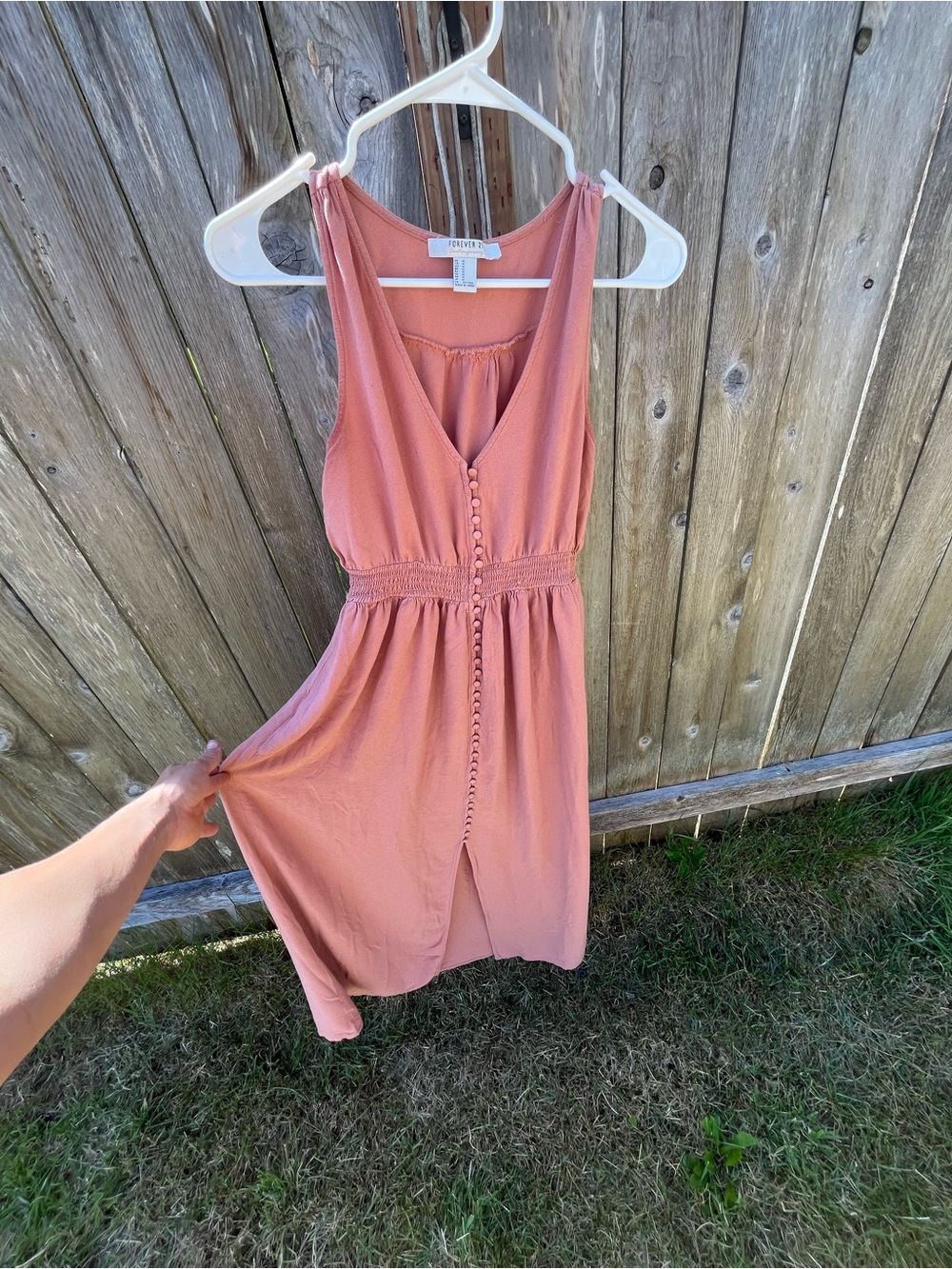 Forever 21 Mauve Button-Front Midi/maxi Dress